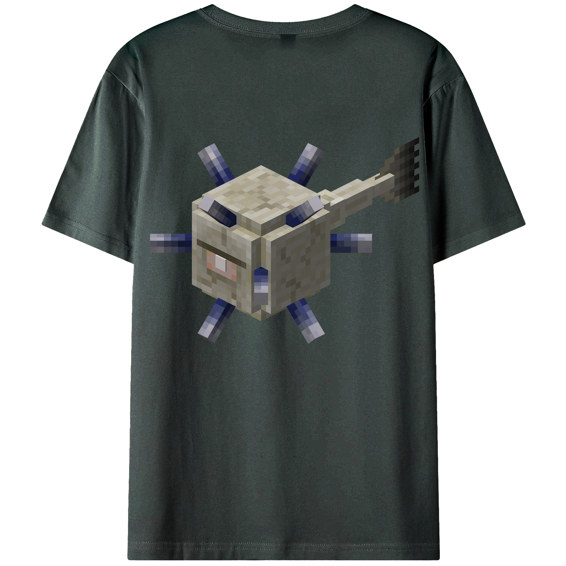 （画像用） マインクラフト ブロックの世界 Minecraft MC Block world 綿100％ メンズ半袖Tシャツ（バックプリント） 通気性